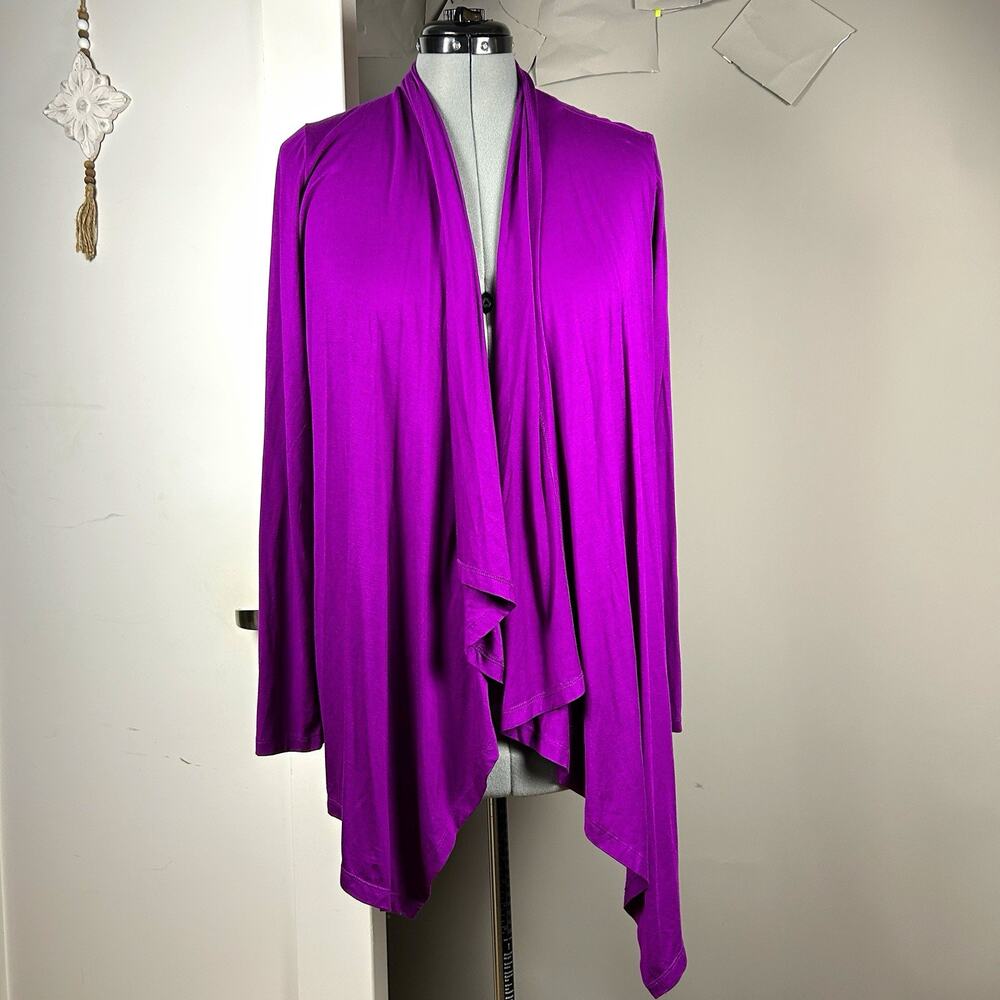 Lane Bryant Purple Open Front Draped Cardigan Sweater Women’s 14/16 Stretch
